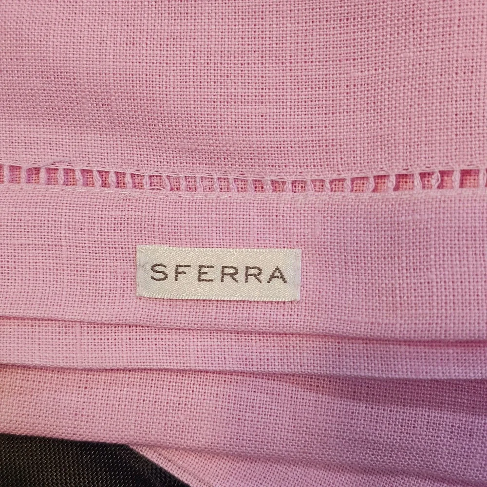 Sferra Pink Linen Hemstitch Napkins Set of 3 Square 20in Classic Table Linens